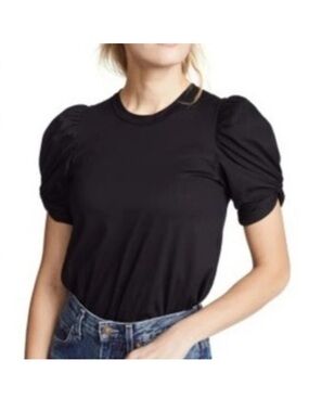 Like New A.L.C Black Puff Sleeve Top - Sz L